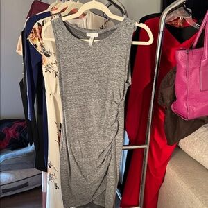 Gray Sleeveless Ruched Dress